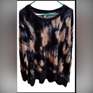 Stylish NWT Westbound Women's Watercolor Print Long Sleeve Sweater, 2X
